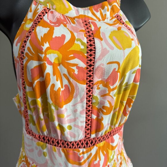 Abel The Label Floral Halter Maxi Dress L Open Back Anthropologie - Picture 5 of 8